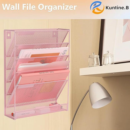 Kuntine.B Wall File Organizer Office Hanging Magazine Holder Wall File Organizer - Image 6