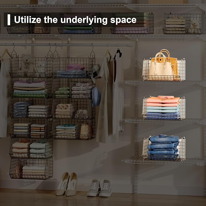 6 Tier Extra Large Hanging Storage Organizer, Hanging Closet Shelves - Image 6