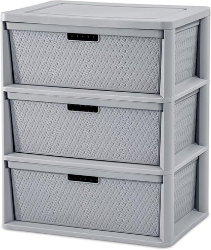 Wide 3 Drawer Tower Plastic Storage Organizer by Unknown