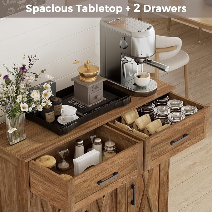 Homhedy Sideboard Buffet Cabinet, Coffee Bar Storage Cabinet - Image 5