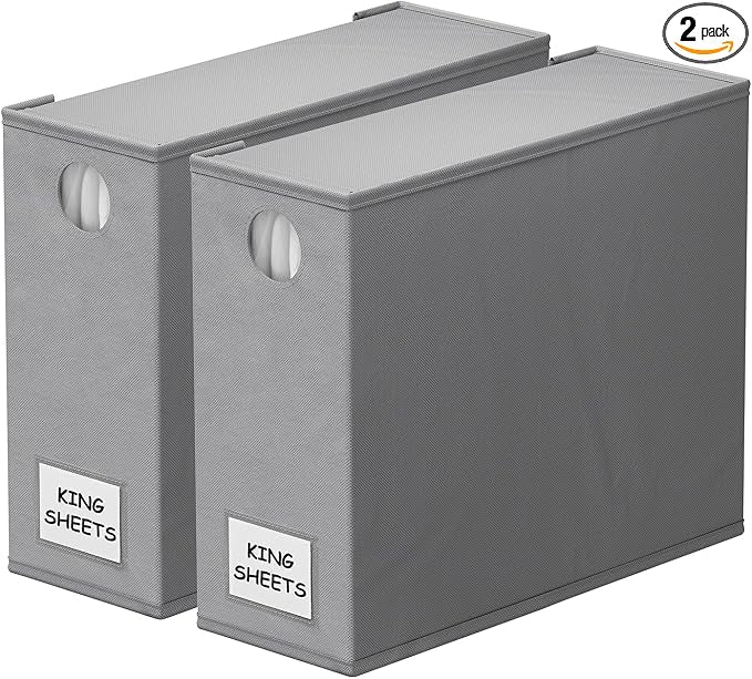 SpaceAid 2 Pack Bed Sheet Organizers and Storage, Foldable Sheet Organizer by SpaceAid