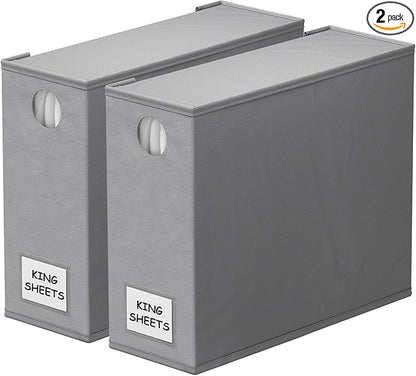 SpaceAid 2 Pack Bed Sheet Organizers and Storage, Foldable Sheet Organizer by SpaceAid