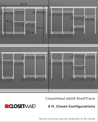 ClosetMaid ShelfTrack Wire Closet Organizer System, Adjustable from 5 to 8 Ft. - Image 13
