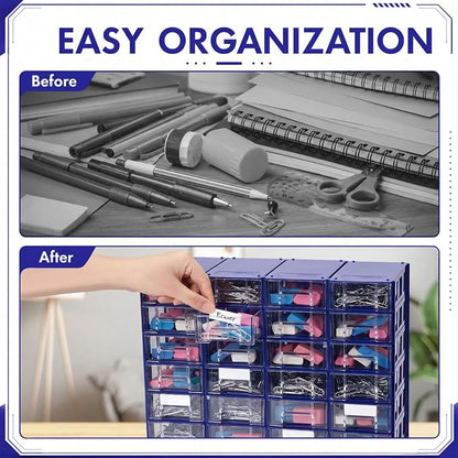Novabright 30 Pcs Stackable Drawers Storage Plastic Drawers Small Parts Storage - Image 3
