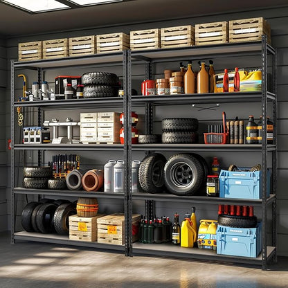 WORKPRO 4000LBS Storage Shelves, 5-Tier Metal Shelving Unit, Adjustable Garage - Image 2