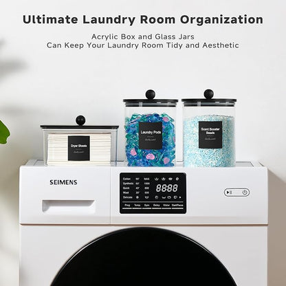 Glass Laundry Pods Container & Acrylic Dryer Sheet Holder - Image 6