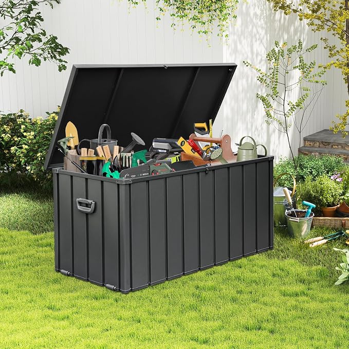Domi 150 Gallon Deck Box, Metal Outdoor Storage Box - Image 5