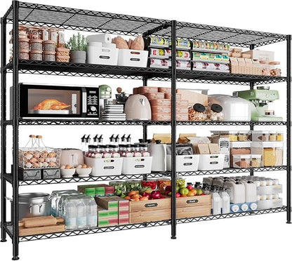 72.4''H Storage Shelves Metal Shelving Unit Load 1500LBS, 5 Tier Wire Shelving by REIBII