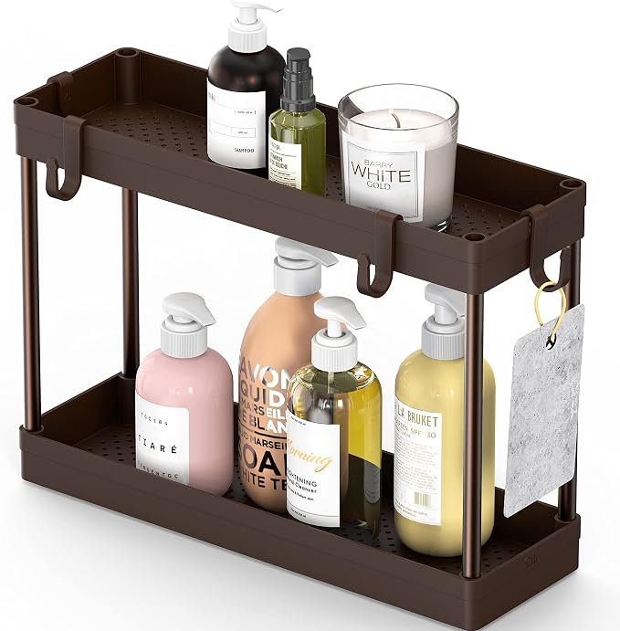 Simple Houseware 2-Tier Under Sink Organizer Storage Tray - Image 2