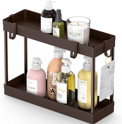 Simple Houseware 2-Tier Under Sink Organizer Storage Tray - Image 2