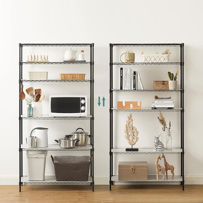 SONGMICS 6-Tier Storage Shelves, Wire Shelving Unit, Kitchen Metal Shelves - Image 8