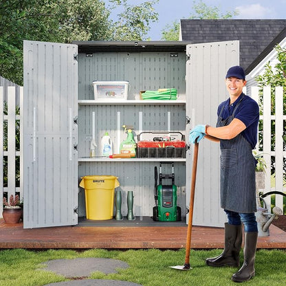 Aoxun White Resin Outdoor Storage Shed - Image 7