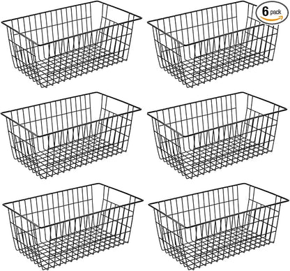 15.2" Metal Wire Baskets for Organizing 6 Pack, Household Pantry Storage by GEDLIRE