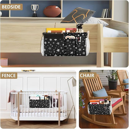Sparkly Silver Stars Bedside Caddy - Image 8