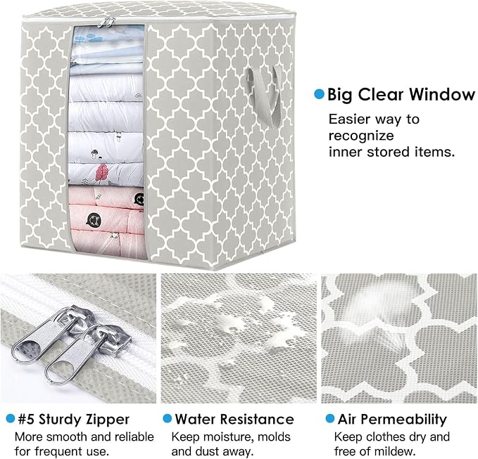 WISELIFE Storage Bags 8 Pack/100L Large Blanket Clothes Organization and - Image 2