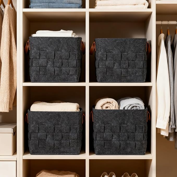Bold monkey Storage Basket 3 Pack, Medium 10" x10" x10 " Baskets - Image 8