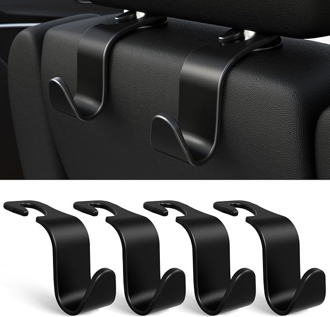 Amooca 4-Pack Car Headrest Hooks –Holds 55lbs Vehicle Storage Organizer - Image 8