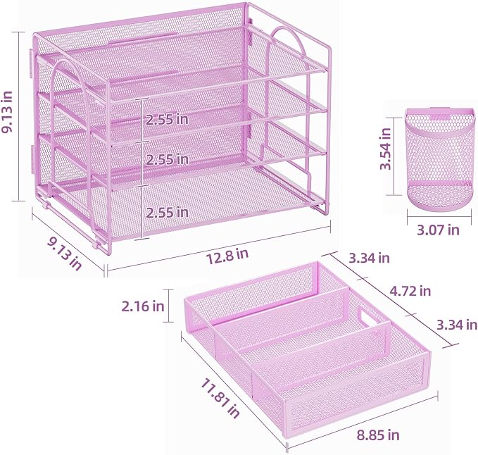 Marbrasse 4-Trays Desk File Organizer - Image 4