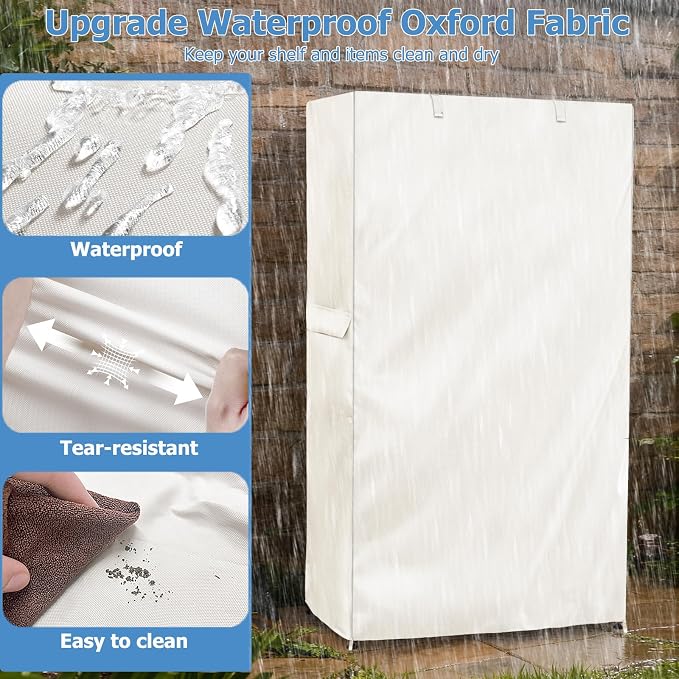 Storage Shelf Cover, Outdoor Heavy Duty 600D 48''W x 18''D x 72''H Dustproof - Image 9