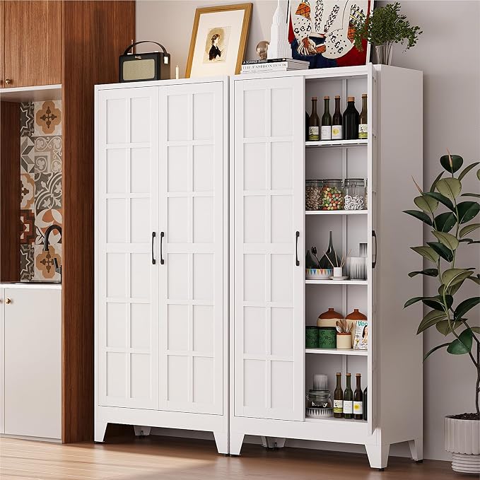 COFaR 71" White Farmhouse Pantry Cabinet by COFAR