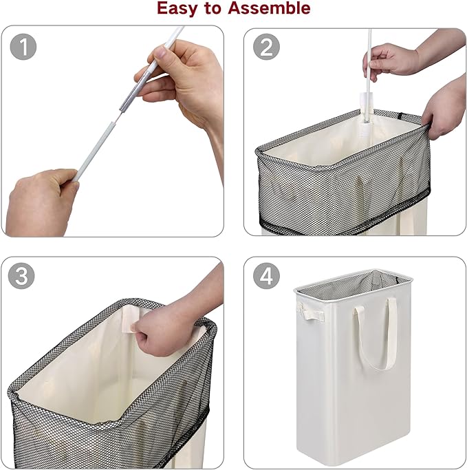 efluky Slim Laundry Basket, Narrow Laundry Hamper - Image 7