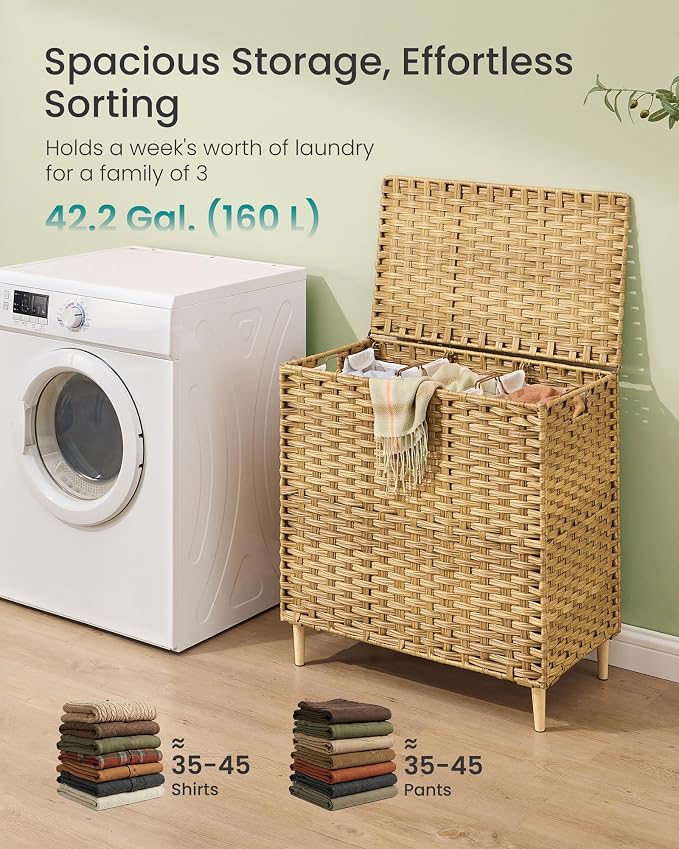 SONGMICS 3-Section Laundry Hamper - Image 3