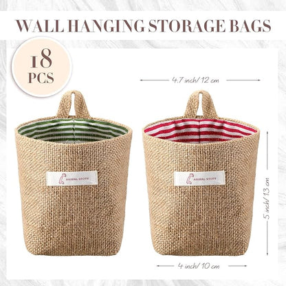 Boao 18 Pcs Wall Hanging Storage Foldable Basket Bags - Image 2