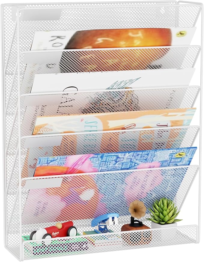 Wall File Organizer Holder Mesh Hanging Paper Document Holder, Vertical 6 by GDINDINFAN