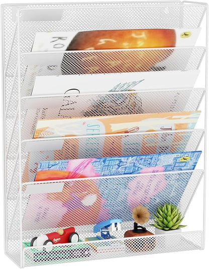 Wall File Organizer Holder Mesh Hanging Paper Document Holder, Vertical 6 by GDINDINFAN