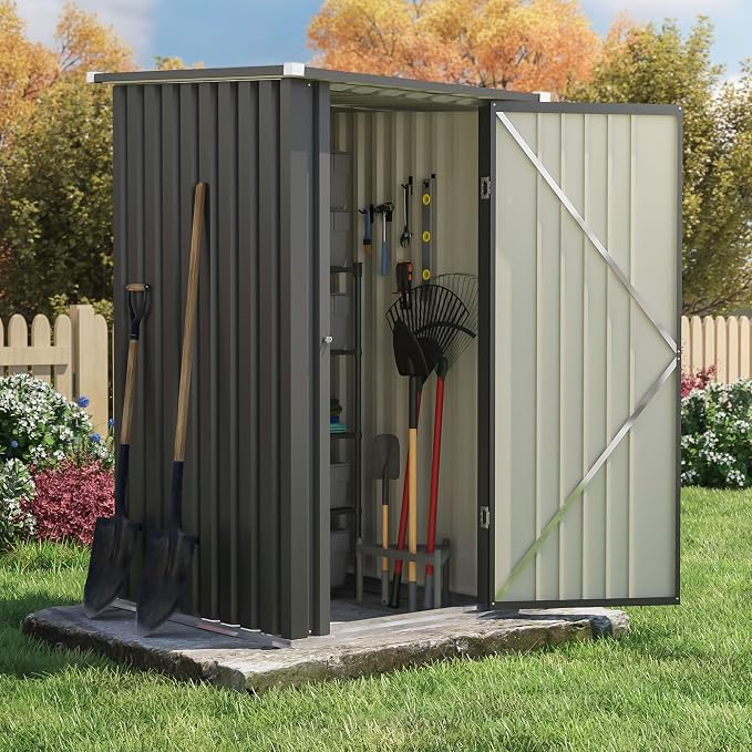 Patiowell 3x3 FT Storage Shed, Outdoor Metal Small Sheds by Patiowell