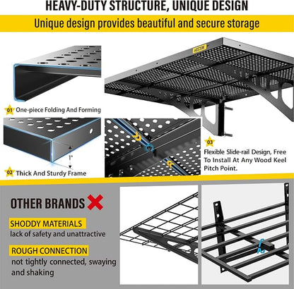 2-Pack 2x3ft Adjustable Garage Wall Shelving 560lbs Load Capacity Heavy Duty - Image 5