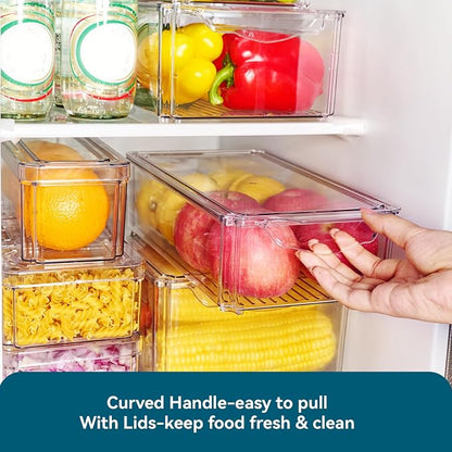4 Piece Refrigerator Organizer Bins, Stackable - Image 4