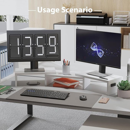 BONTEC Dual Monitor Stand Riser, Adjustable Length & Swivel Angle, Ergonomic - Image 8