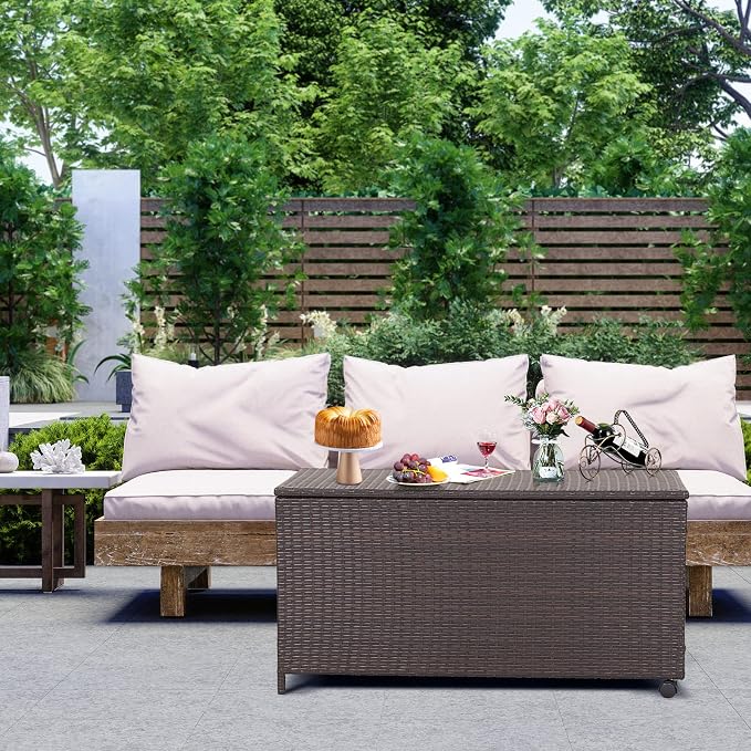 RELAX4LIFE Patio Rattan Storage Box - Image 2