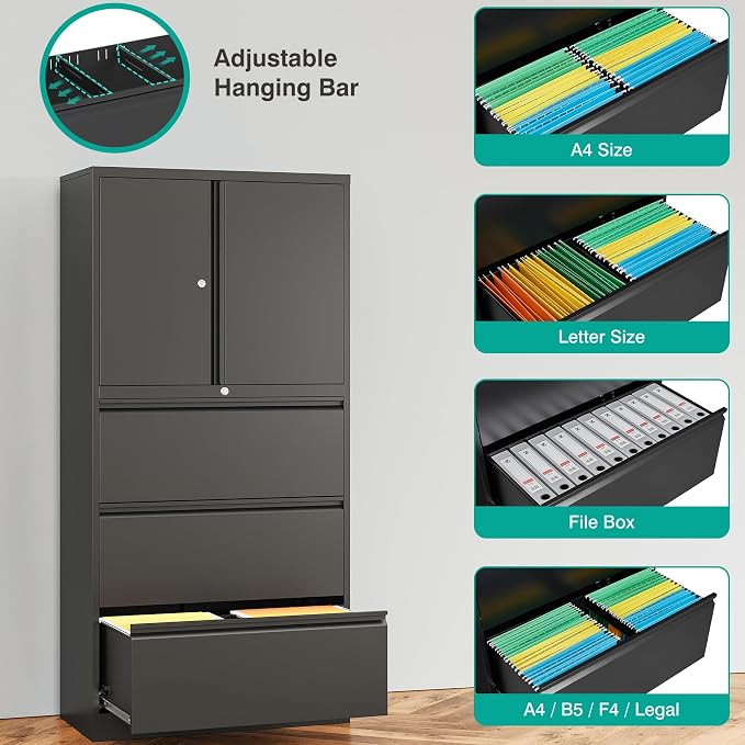 SISESOL 3 Drawer Lateral File Cabinet - Image 4