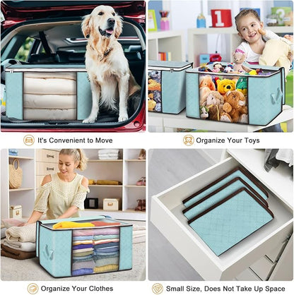 Budding Joy 90L Large Storage Bags, 8 Pack Clothes Storage Bins Foldable Closet - Image 5