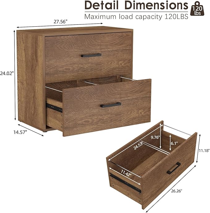 Lateral File Cabinet, 2 Drawer File Cabinets - Image 3