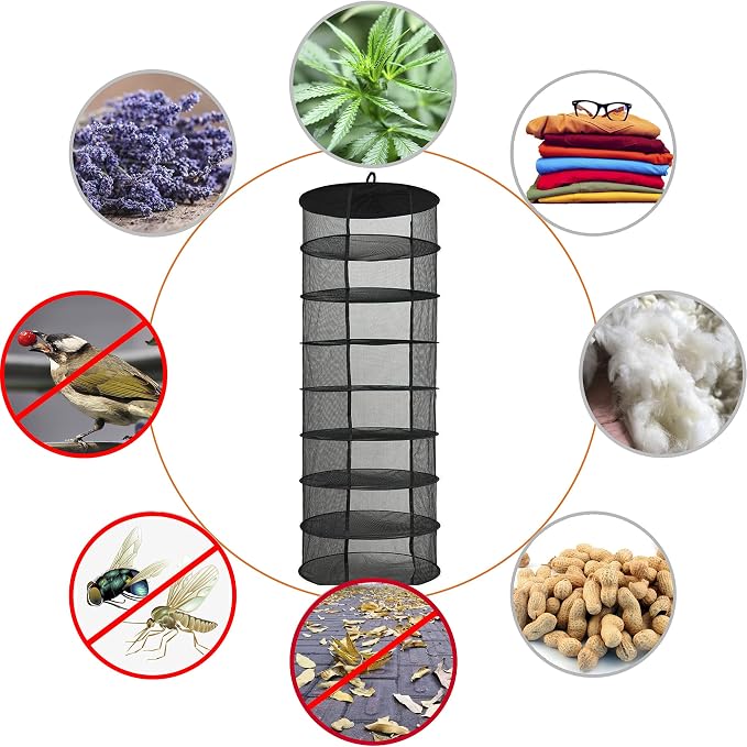 Desy & Feeci Herb Drying Rack Hanging, 8 Layer Collapsible Mesh Dry Net Herb - Image 2