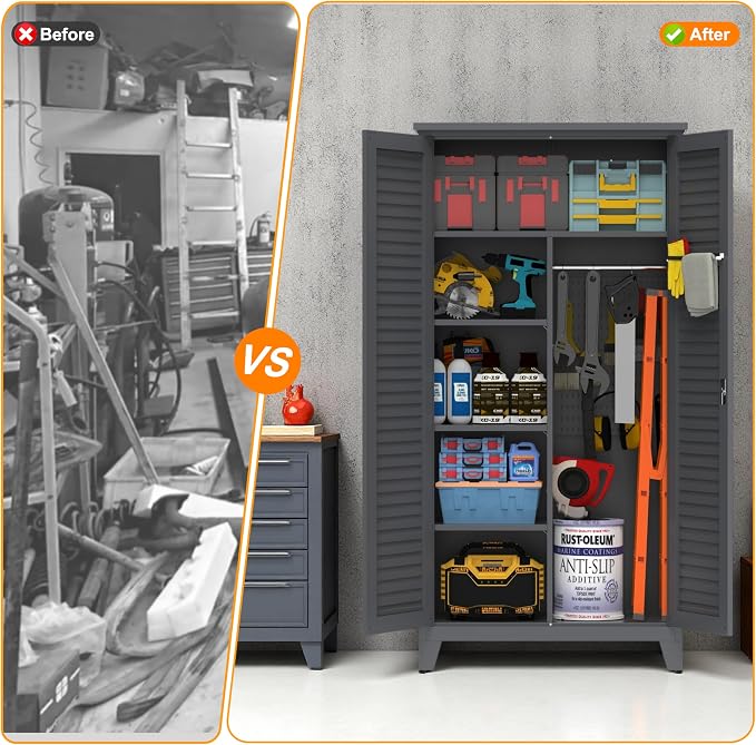 Tall Metal Tool Storage Cabinet - Image 6