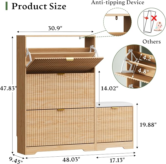 Xixini Shoe Storage Cabinet for Entryway - Image 2