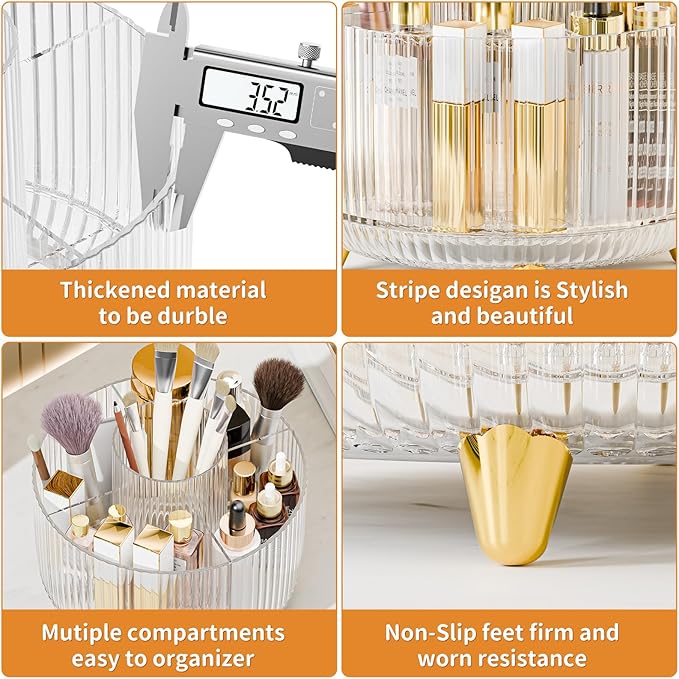 360° Rotate Makeup Brush Holder Organizer, Makeup Organizers Countertop - Image 5