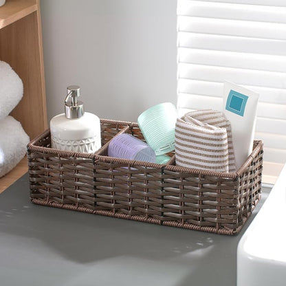 myHomeBody Wicker Basket With 3 Compartments, - Image 5