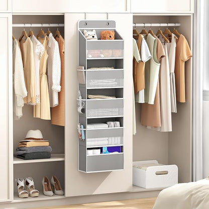 1 Pack 5-Tier Over the Door Organizer, Heavy-Duty Large Deep Pocket Hanging - Image 3
