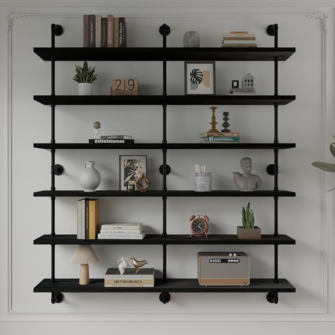 HDDFER Floating Shelves for Wall Living Room Shelves Bookshelf Industrial Pipe - Image 6