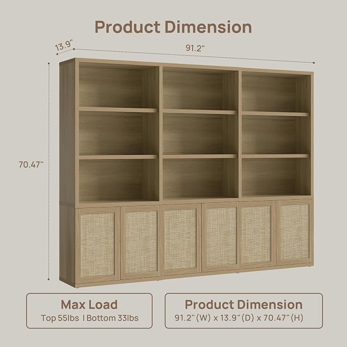 SICOTAS 70.5" Tall Bookshelf - Image 2