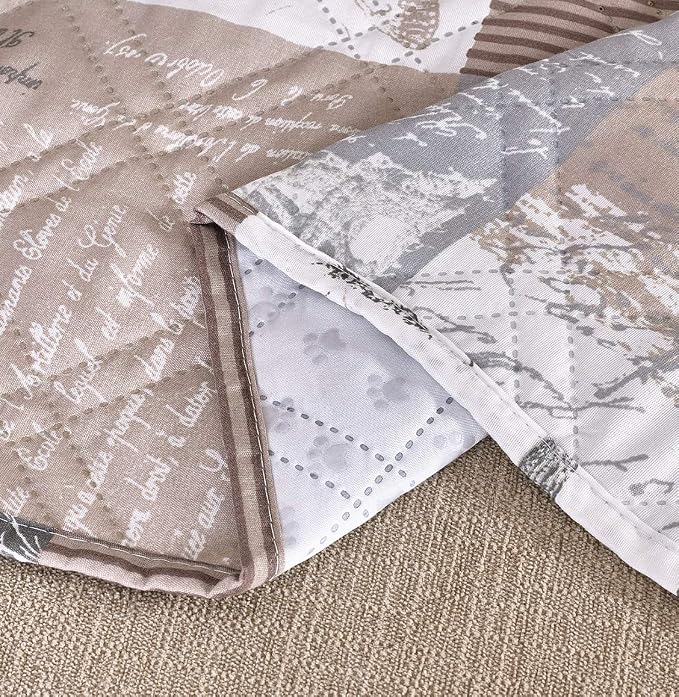 Brilliant Sunshine Paris and Toile Floral Patchwork Couch Armrest 5 Pockets - Image 5