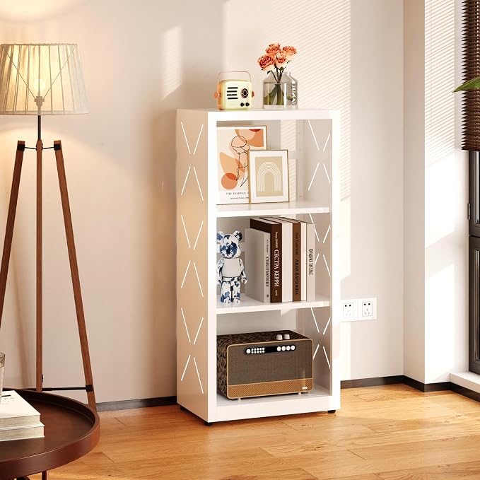 Narrow Bookshelf, 3 Tier Bookcase, Home Office Bookcase Shelf Storage Organizer - Image 2