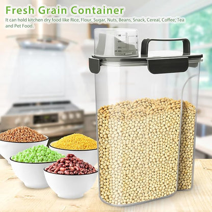 Rice Storage Container, 5 to 10lb Dry Food Airtight Dispenser, Pet Dog Cat Food - Image 7
