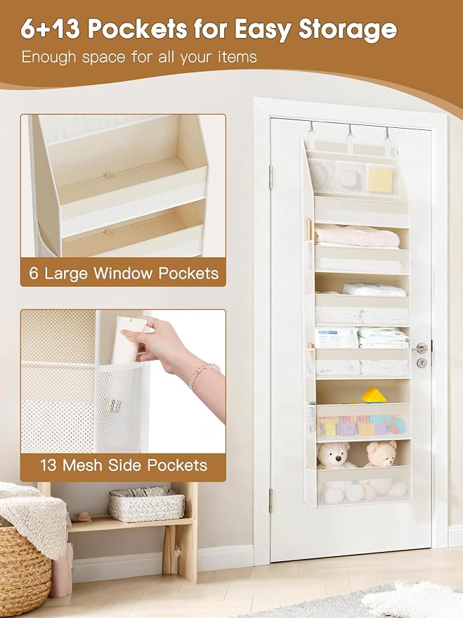 Criusia Over the Door Organizer, 6-Shelf Closet Hanging Storage - Image 5