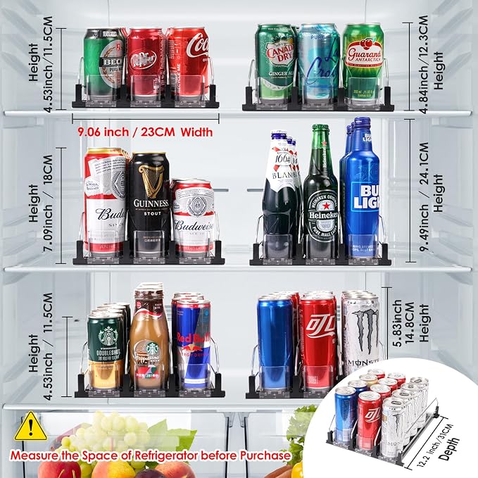 Drink Dispenser for Refrigerator, Self-Pushing Soda Can Organizer for Fridge - Image 3